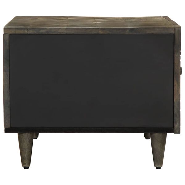 vidaXL Salontafel 80x50x40 cm massief mangohout lichtgrijs