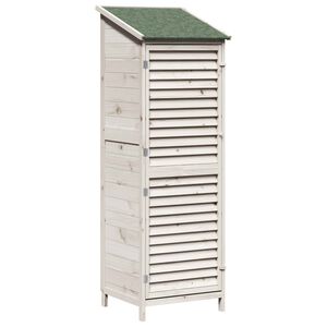 vidaXL Tuinschuur met dak Wit 59 x 56 x 176 cm Massief Vurenhout