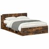 vidaXL Bedframe met opslag Gerookt eiken 140 x 190 cm Bewerkt hout