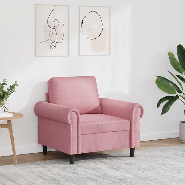 vidaXL Fauteuil 60 cm fluweel roze