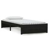 vidaXL Bedframe massief hout zwart 90x190 cm