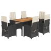 vidaXL 7-delige Tuinset met kussens poly rattan zwart