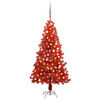 vidaXL Kunstkerstboom met verlichting en kerstballen 150 cm PVC rood