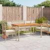 vidaXL 5-delige Tuinset met kussens poly rattan beige