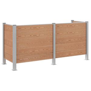 vidaXL Afvalbak Schutting Bruin 237 x 85 x 115 cm Aluminium en WPC