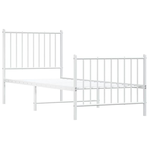 vidaXL Bedframe met hoofd- en voeteneinde metaal wit 80x200 cm