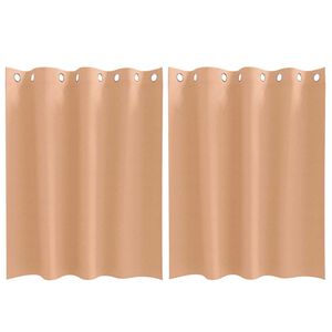 vidaXL Zwart-out Gordijnen met Ringen 2 pcs Licht Bruin 140 x 140 cm