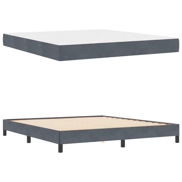 vidaXL Boxspringbed met matras Donkergrijs 180 x 220 cm Stof