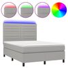 vidaXL Boxspring met matras en LED stof lichtgrijs 140x190 cm