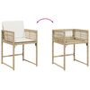 vidaXL 5-delige Tuinset met kussens poly rattan beige