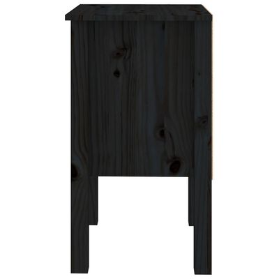 vidaXL Nachtkastje 40x35x61,5 cm massief grenenhout zwart