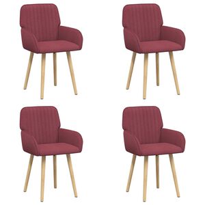 vidaXL Eettafelstoelen 4 st Stof Wijnrood 56,5 x 50 x 87,5 cm