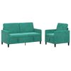 vidaXL Bankenset met opbergruimte 2 st Turquoise Polyester