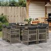 vidaXL 9-delige Tuinset met kussens poly rattan grijs