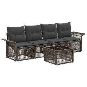 vidaXL Tuinbankenset 5 st Grijs poly rattan