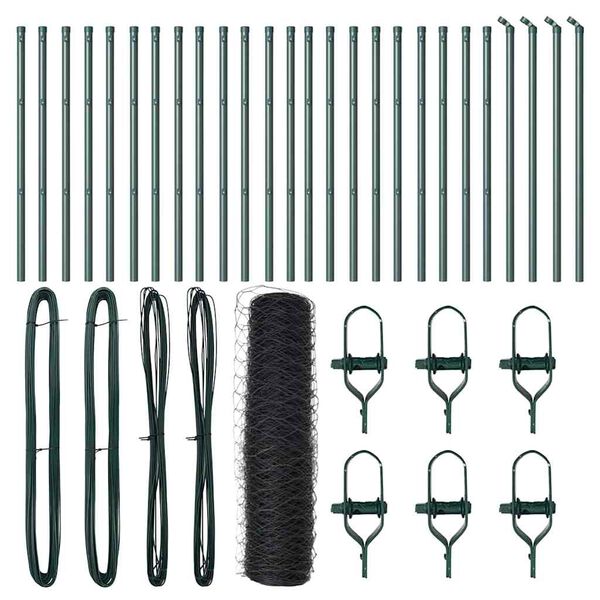 vidaXL Afrasteringspaal Grijs 50 x 0,4 m (36 mm gaas) Staal en PVC