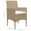 vidaXL 3-delige Bistroset poly rattan en gehard glas beige