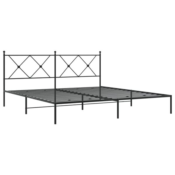 vidaXL Bedframe met hoofdbord metaal zwart 183x213 cm