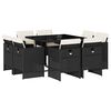 vidaXL 9-delige Tuinset poly rattan zwart