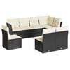 vidaXL 8-delige Loungeset met kussens poly rattan zwart