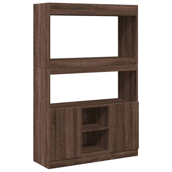 vidaXL Hoge kast 92x33x140 cm bewerkt hout bruin eikenkleur
