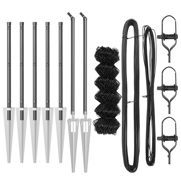 vidaXL Afrasteringspaal Grijs 10 x 1 m (40 x 40 mm gaas) Staal en PVC