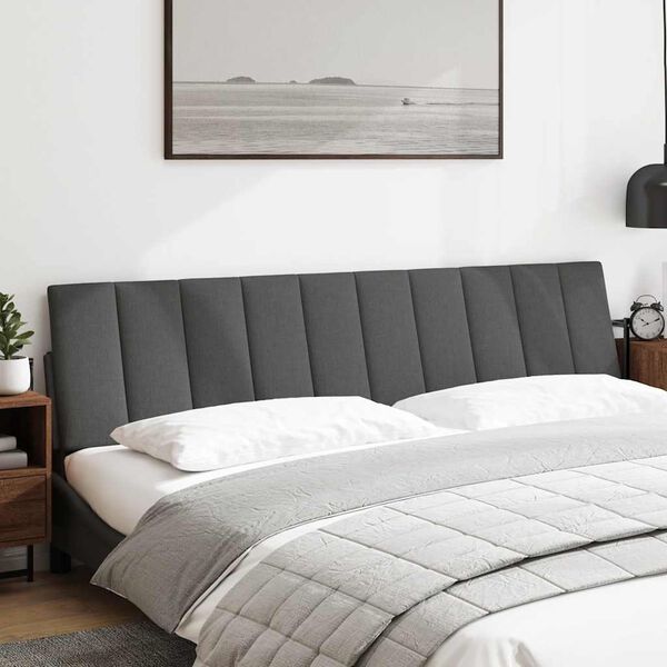 vidaXL Hoofdbordkussen "Hanko" 200 cm stof donkergrijs