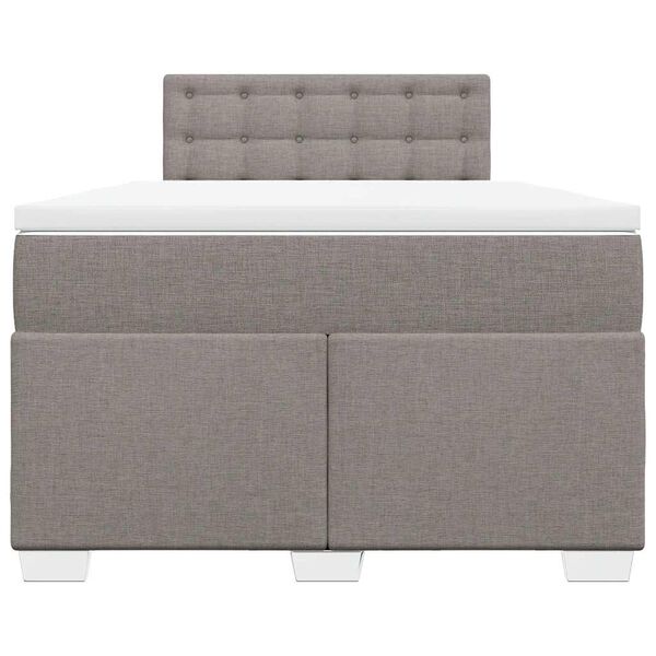 vidaXL Boxspring met matras stof taupe 120x190 cm