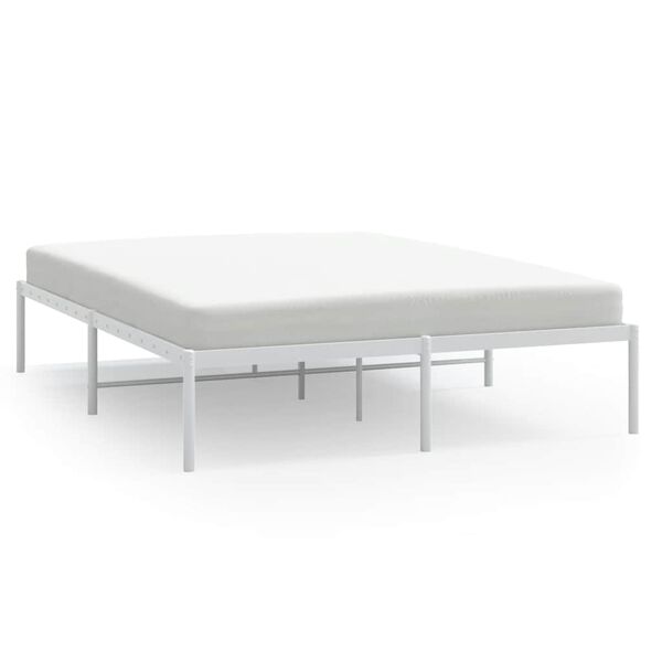 vidaXL Bedframe metaal wit 160x200 cm