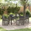 vidaXL Tuin eettafelset 5 pcs Grijs poly rattan