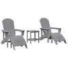 vidaXL Tuinstoel 3 pcs Lichtgrijs Polyetheen