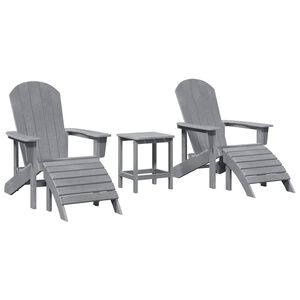 vidaXL Tuinstoel 3 pcs Lichtgrijs Polyetheen