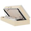 vidaXL Opslag bed met matras met opslag Cr&egrave;me 90 x 190 cm Polyester