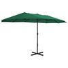 vidaXL Parasol met aluminium paal 460x270 cm groen