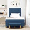 vidaXL Boxspring bed met matras met hoofdeinde Blauw 120 x 190 cm Stof