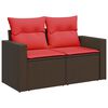 vidaXL 7-delige Loungeset met kussens poly rattan acacia bruin