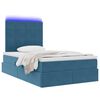 vidaXL Opbergbed met LED met matras met LED Blauw 120 x 190 cm Fluweel