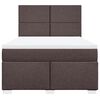 vidaXL Boxspring met matras stof donkerbruin 140x190 cm