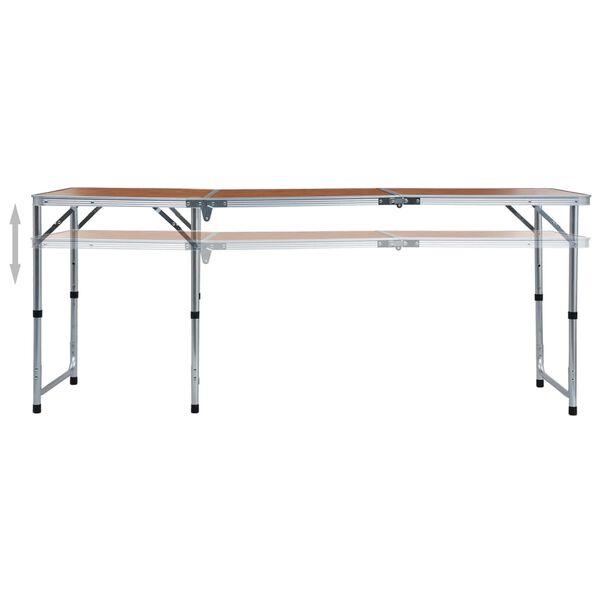 vidaXL Campingtafel inklapbaar 180x60 cm aluminium