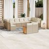 vidaXL 12-delige Loungeset met kussens poly rattan beige