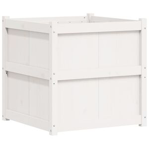 vidaXL Plantenbak 70x70x70 cm massief grenenhout wit