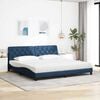 vidaXL Bed met matras stof blauw 200x200 cm