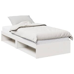 vidaXL Slaapbank met matras 100x200 cm massief grenenhout wit