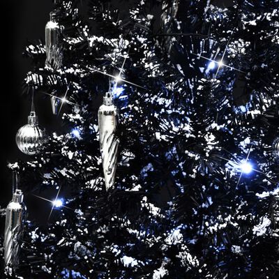 vidaXL Kerstboom sneeuwend met paraplubasis 170 cm PVC zwart