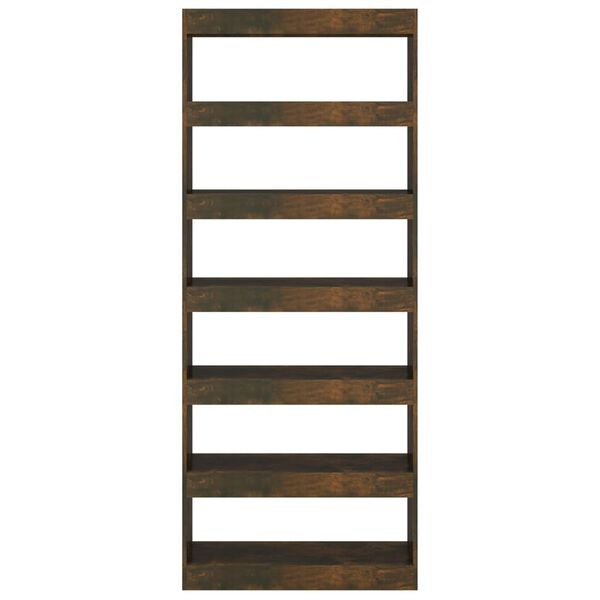 vidaXL Boekenkast/kamerscherm 80x30x198 cm bewerkt hout gerookt eiken