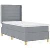 vidaXL Boxspringbed met hoofdeinde Lichtgrijs 90 x 200 cm Stof