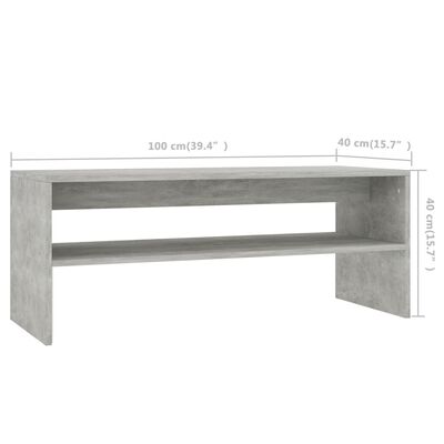 vidaXL Salontafel 100x40x40 cm bewerkt hout betongrijs