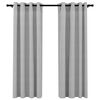vidaXL Gordijnen linnen-look verduisterend ogen 2 st 140x175 cm grijs