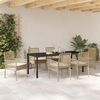 vidaXL Tuin eettafelset met kussen 7 pcs Beige poly rattan