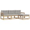 vidaXL Buiten bankenset 4 st Wit en Lichtgrijs Polyester